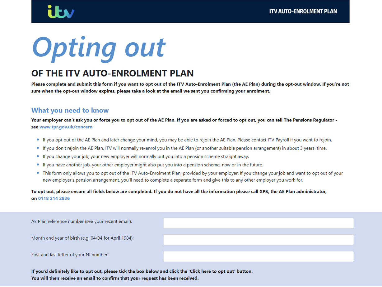 Ae Plan Opting Out Form